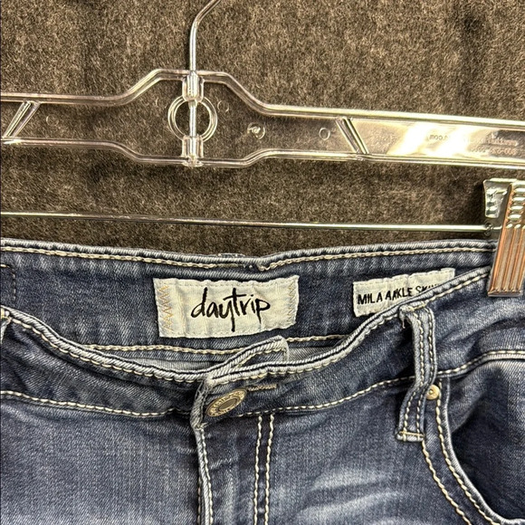 Daytrip Blue Skinny Jeans with Modern Raw Hem - Picture 2 of 6